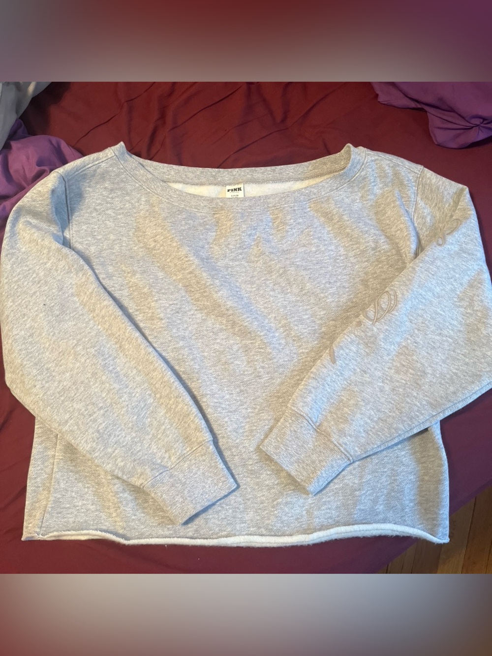 PINK Victoria's Secret Light Gray Crewneck Sweatshirt